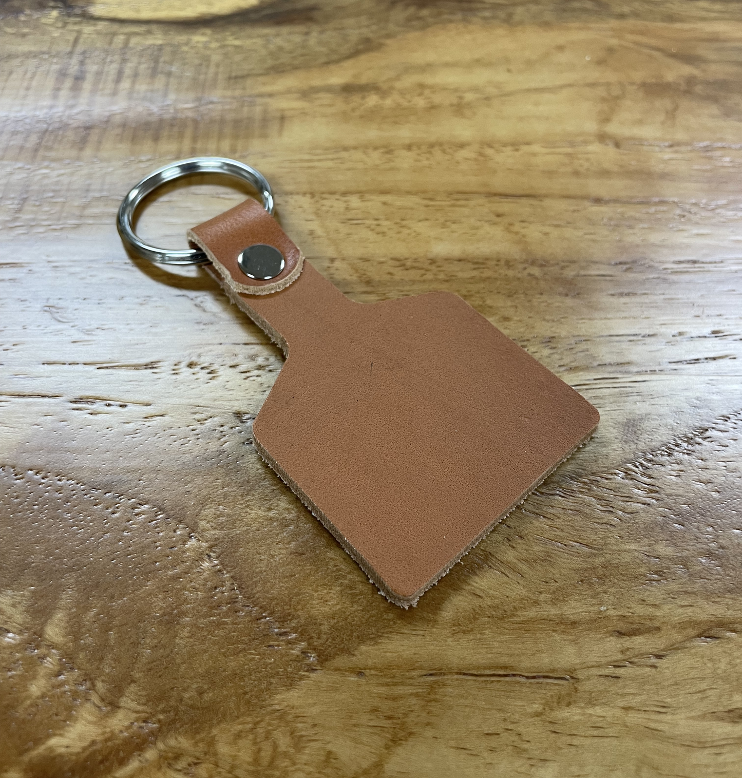 Bridle Leather Cow Tag Keychain